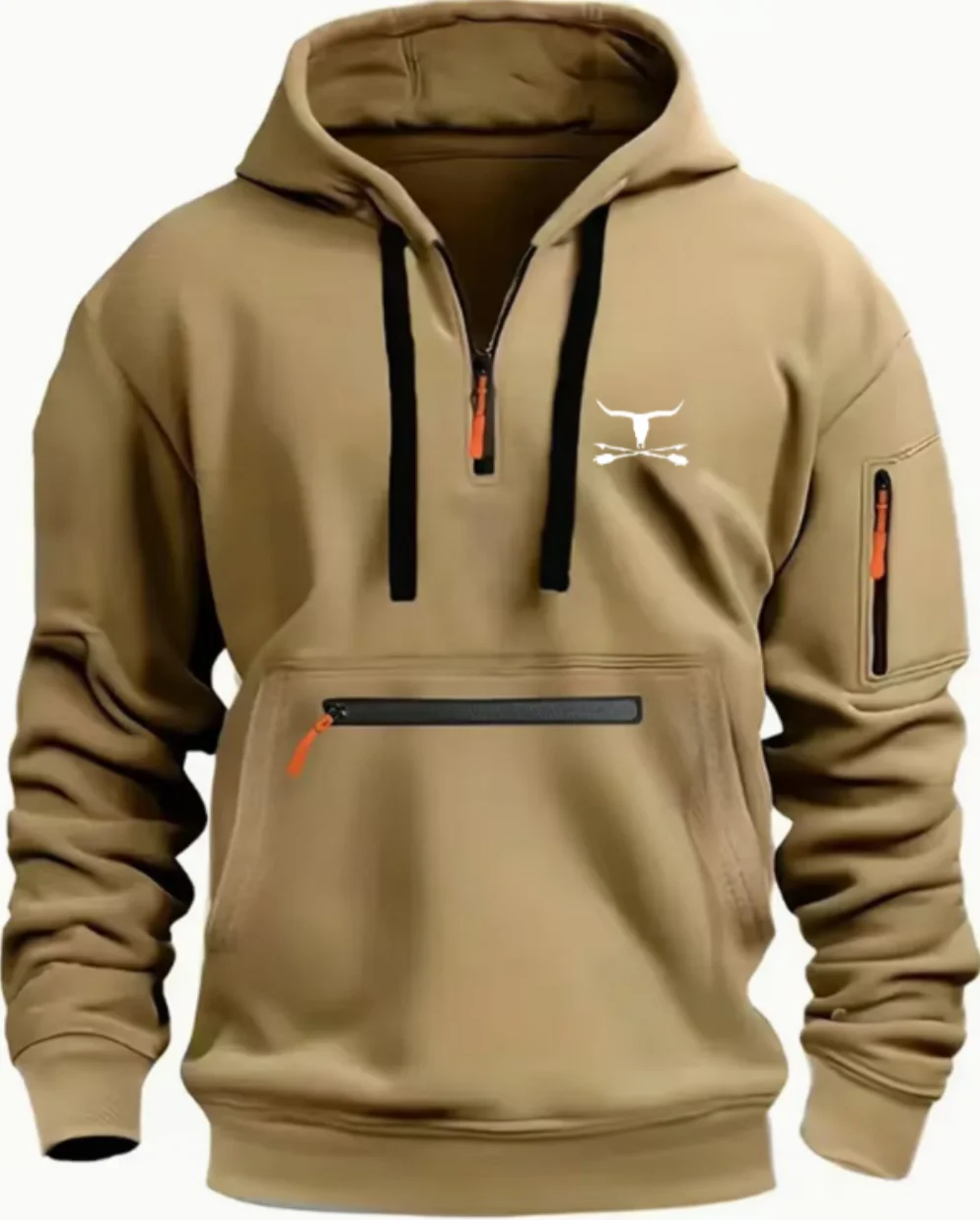 2025 Herbst Winter Herren Jugend Vitalität Wind Mode Kleidung Langarm Hoodie Hoodie einfarbig Top kreative Kuhkopf Muster