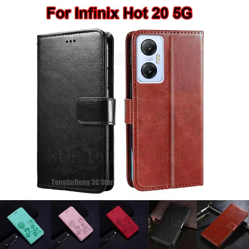 Flip Case For Infinix Hot 20 5G Capa Wallet Leather Phone Bag Shell Skin Cover For Funda Infinix Hot20 5G X666B 6.6