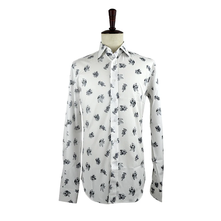 

Factory Price New Style Wholesale Cotton Full Sleeve Print Dress Shirts Men Tailor Made Shirts