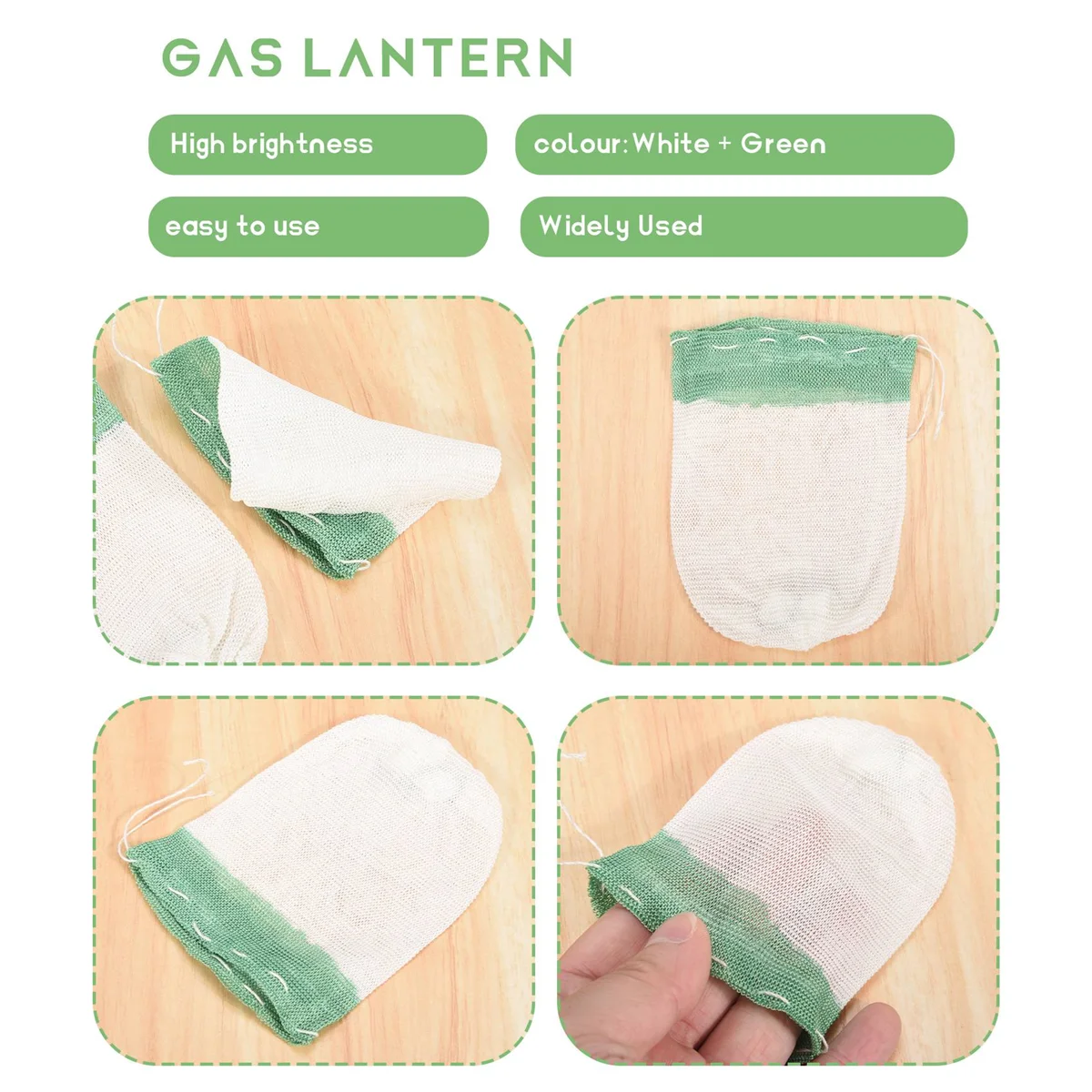 AT77 20Pcs Propane Lantern Mantles for Gas Lantern Propane Light Mantle for Outdoor Camping Lantern Natural