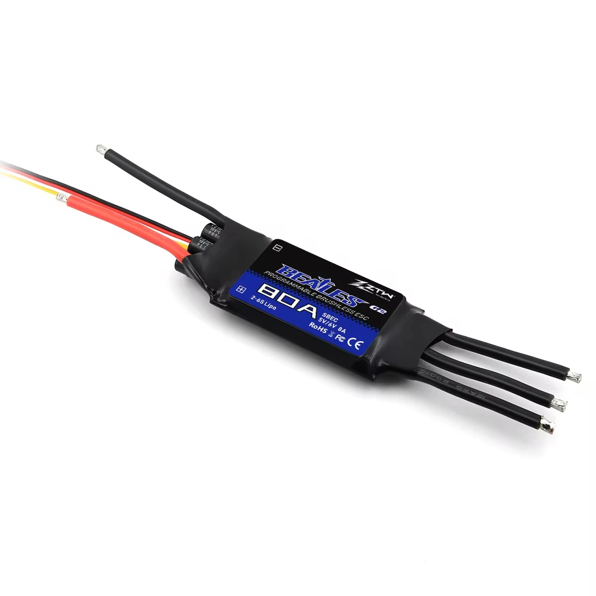 ZTW Beatles G2 32 bit ESC 20A 30A 40A 50A 60A 80A 100A 2-4S / 2-6S SBEC Borstelloze Snelheidsregelaar voor RC Vliegtuig Drone
