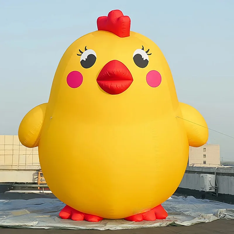 

Надувная фигура в виде мультяшного цыпленка, надувная модель в форме животного, с воздуходувкой, для украшения уличных мероприятий на площадях.