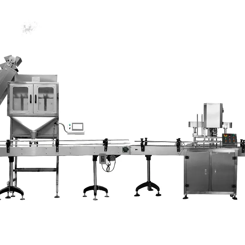 Automatic Food Grade Mix Nuts Peanut Cashew Plastic Glass Jar Can Bottle Filling Capping Packing Production Line