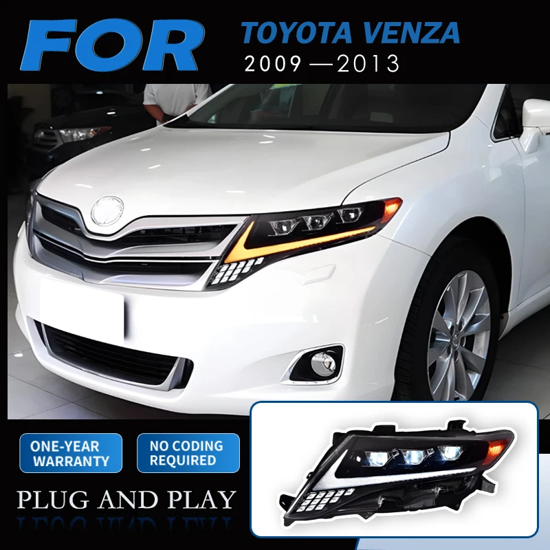 Car Lights for Toyota Venza  Harrier LED Headlight Projector Lens 2009-2013 Headlights  Dynamic Signal Auto Accessories