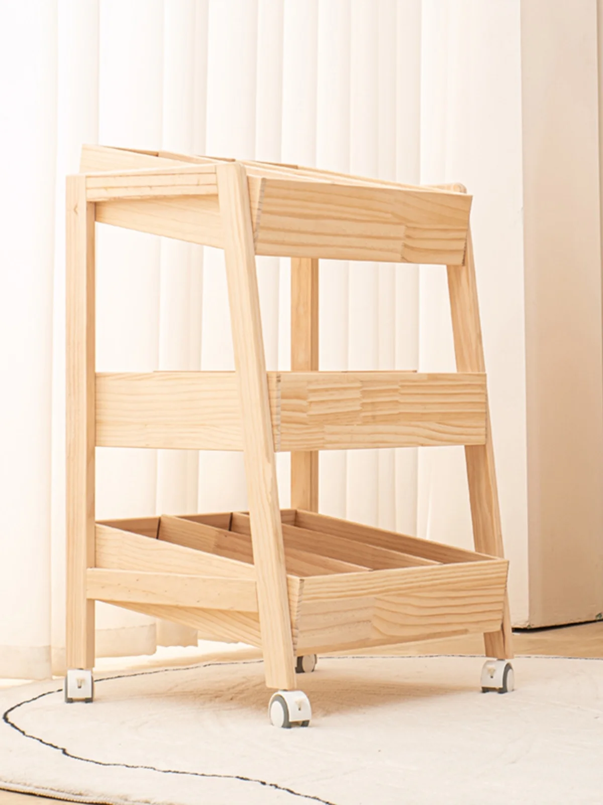 Rack de brinquedos multi-camada com rodas, armazenamento multi-camada, prateleiras simples na lateral do carrinho, 1 pc