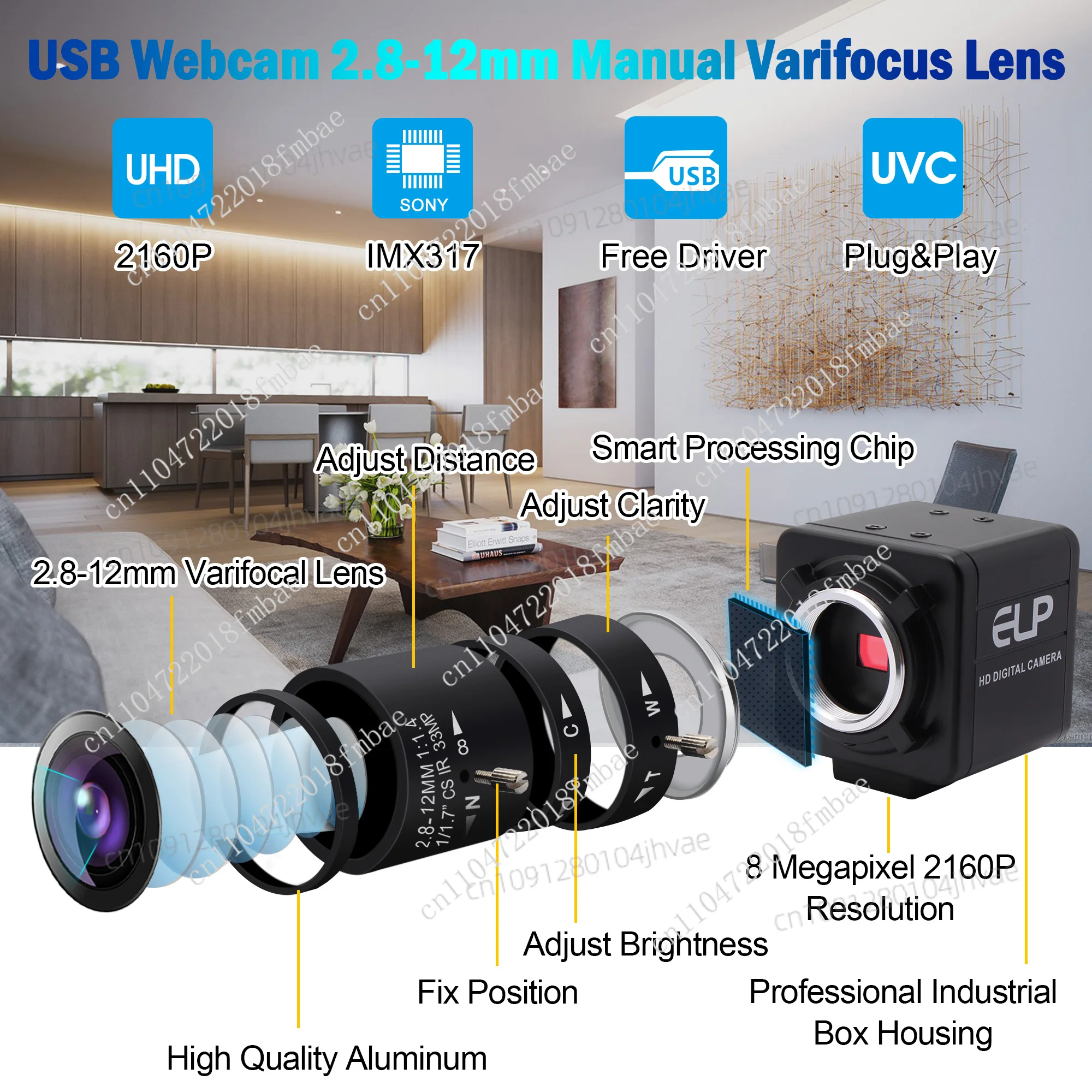 Webcam USB 4K 3840x2160 dengan - Webcam 4K ulasan dan harga