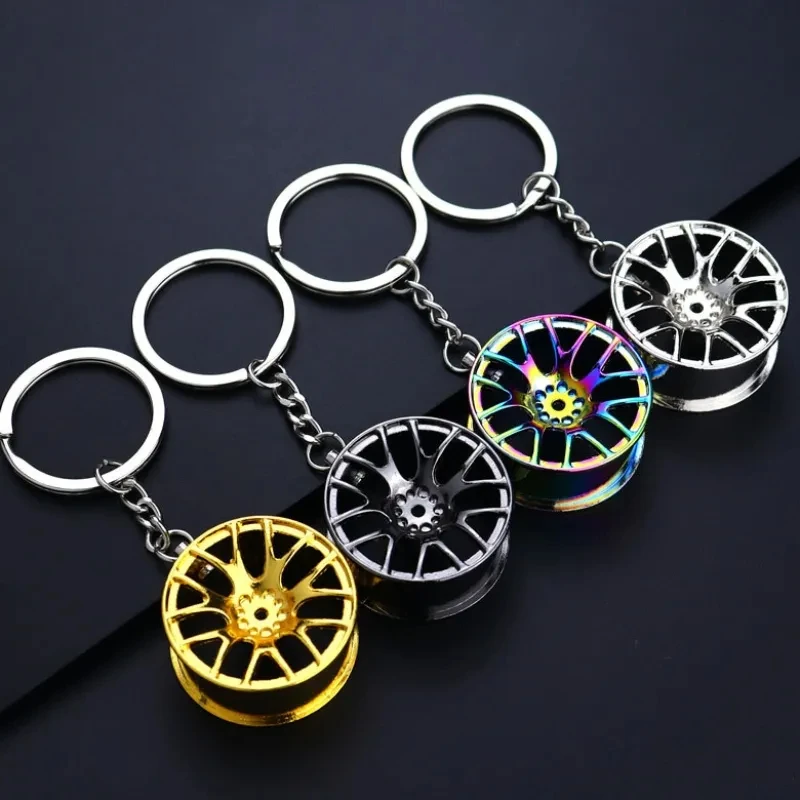 Creative Wheel Tire Style Keychain Speed Gearbox Gear Head Key Ring Metal Car Trinket Keyring Boyfriend Unique Birthday Gift