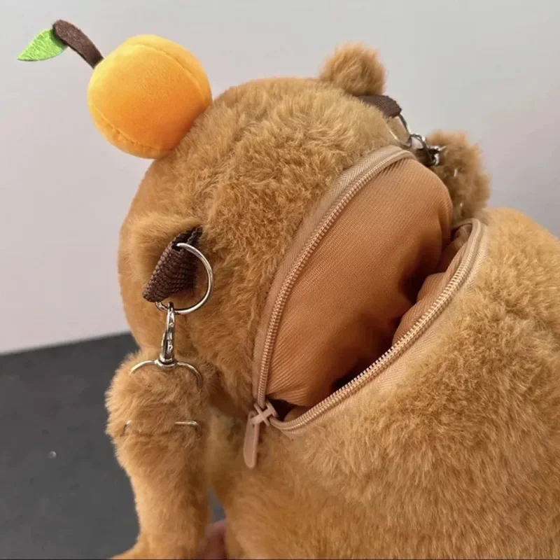 2024 neue Capybara Plüsch Rucksack Capybara Umhängetasche Handtasche weiche warme Capybara Schult asche für Mädchen Geburtstag Weihnachts geschenke