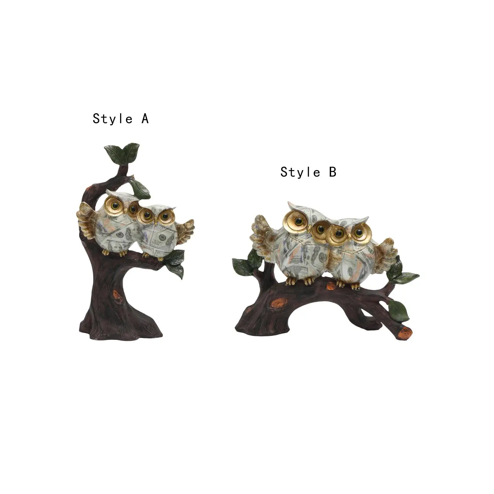 Resin Owl Statue Owl Sculpture Collection Cute Desktop Ornament Owl Figurine Statue for Bedroom Entrance Furnishings Bar Home