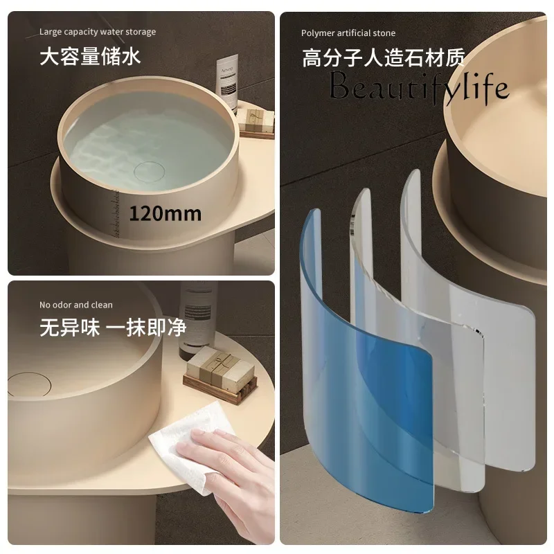 XB XE Artificial Stone Column Basin Household Bathroom Countertop Integrated Floor Bed And Breakfast Washing Hand Basin