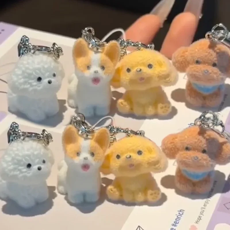 لطيف الكرتون الكلب الحيوان المفاتيح قلادة ظهره حلية زوجين الهدايا الهاتف الحبل يتدفقون القلطي سلسلة هواتف المفاتيح