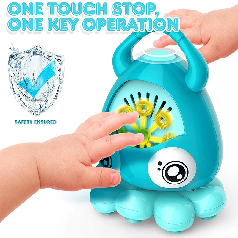 Octopus Automatic Bubble Machine, Portable Music Bubble Maker, Bubble Toys For Boys Girls Age 3+ Outdoor Indoor Parties