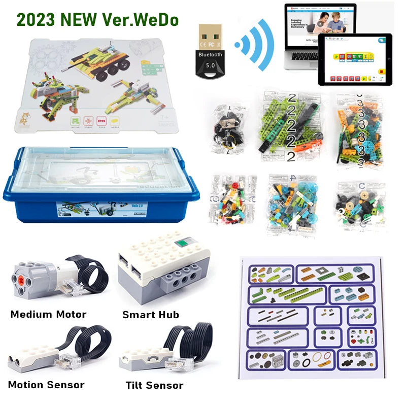 NEW Techncial Parts WeDo Core Set STEAM Education Robotics Construction Compatible with 45300 WeDo 3.0 Building Blocks DIY Toys