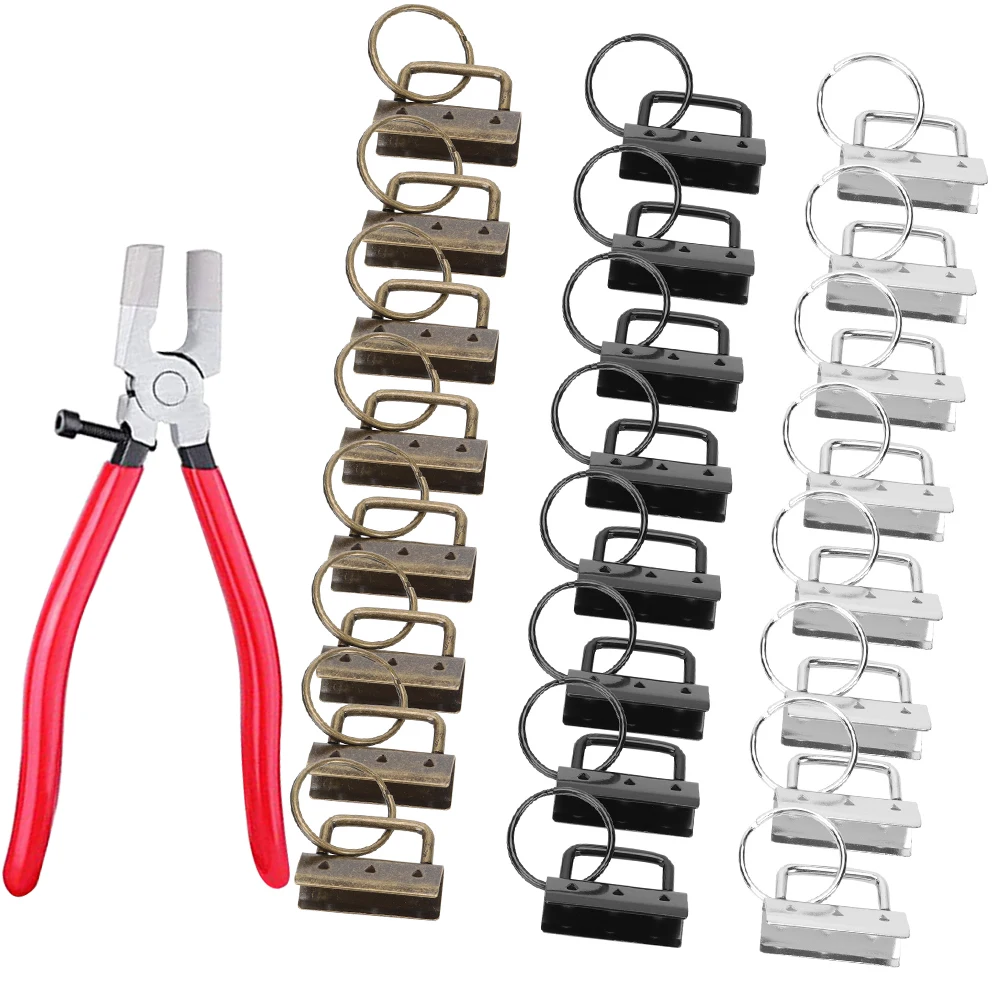 

1 Set Iron Keychain Fob Diy Handbag Accessories Wristlet Webbing Hardware For Bag Making Ribbon Lace Cord Ends Clip Jewelry