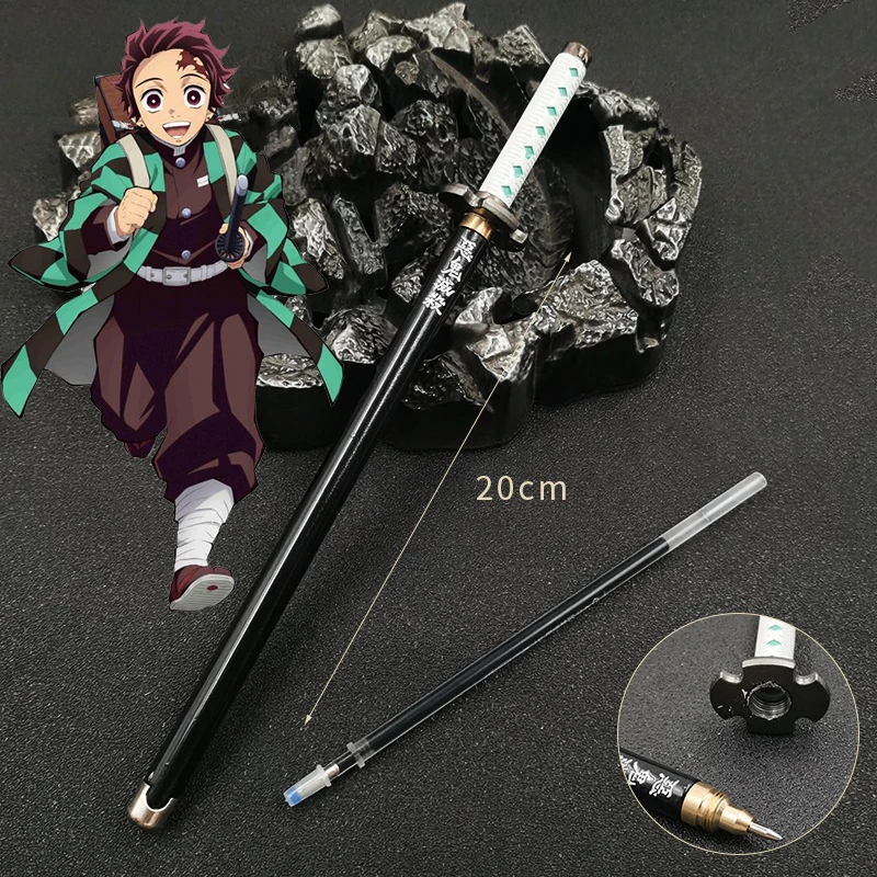 20cm Demon Slayer Signatur-Stift Shinobu Metall-Kugelschreiber in Originalgröße Anime-Charakter Zubehör Bürobedarf Geschenke