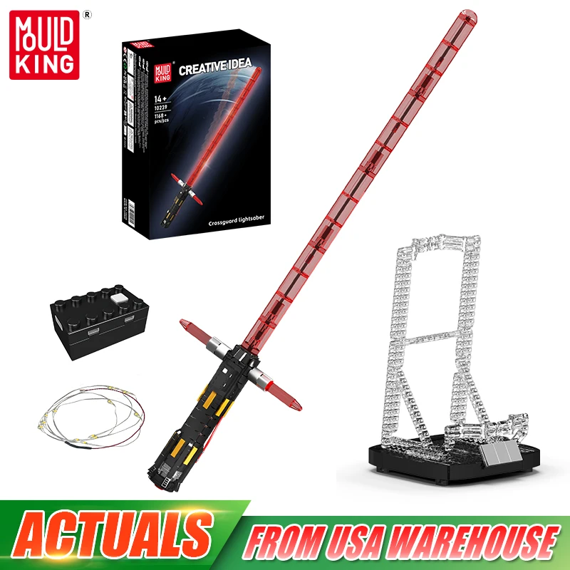 Mould King 10239 Star Plan Toys The Crossguard Saber Building Block with Led Part Assembly Cosplay Brick Toys Kid Christmas Gift