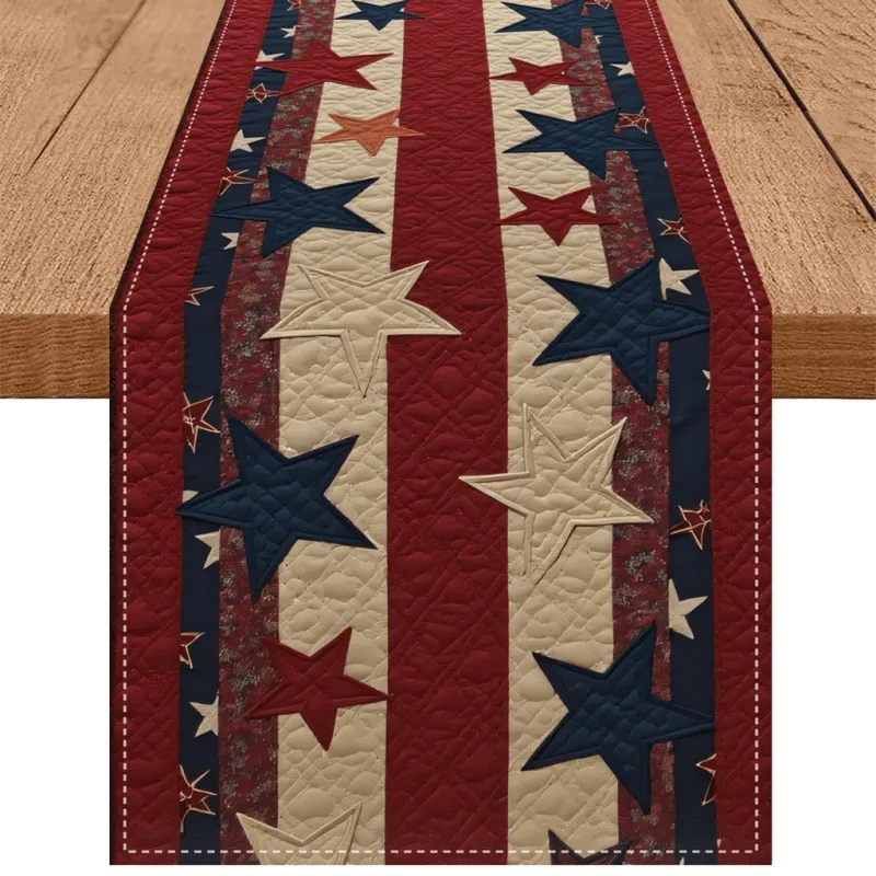 Independence Day Patriotic Theme Table Runner Party Event Atmosphere Kitchen Table Decoration