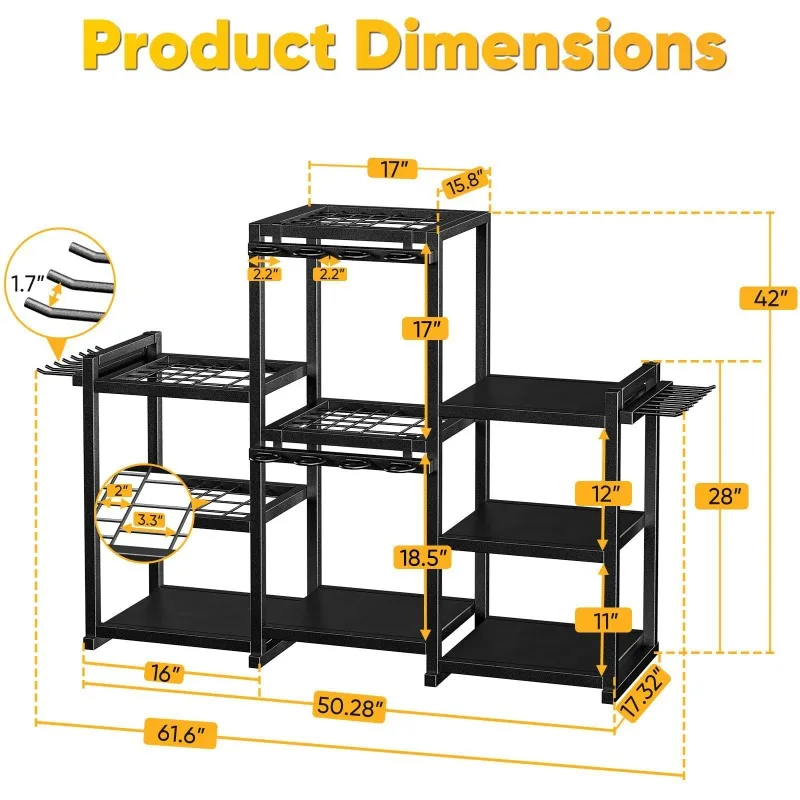 Tool storage rack, yard cleaning broom shovel, sorting and placing rack
