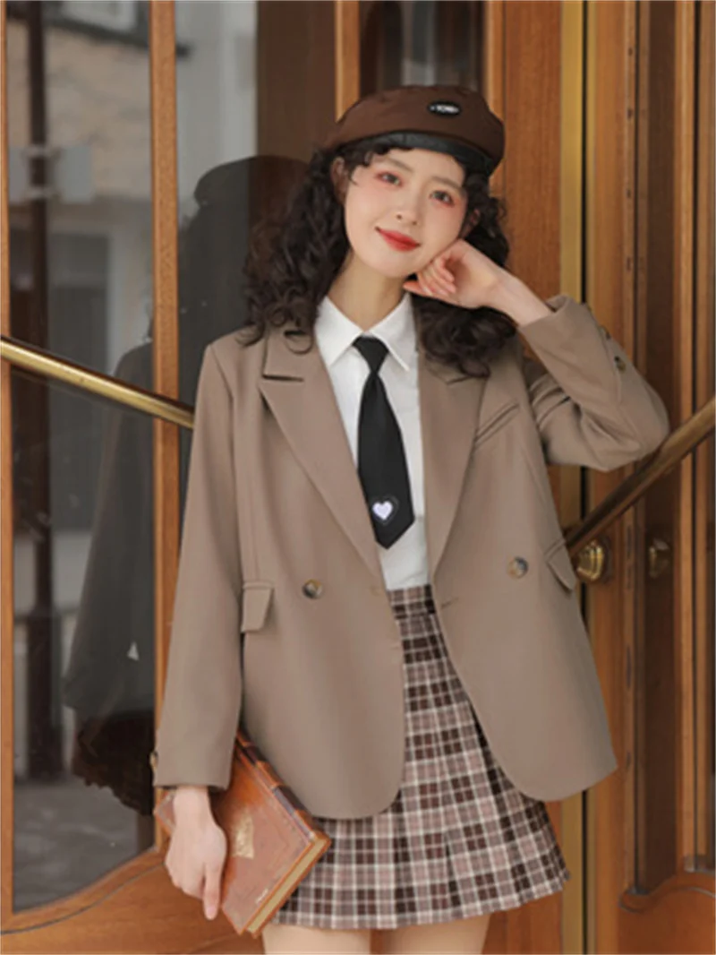 2023 New Senior Sense Small Commuter Suit Loose 100 Matching Top Black Suit Coat Female Spring and Autumn Solid Color Commuting