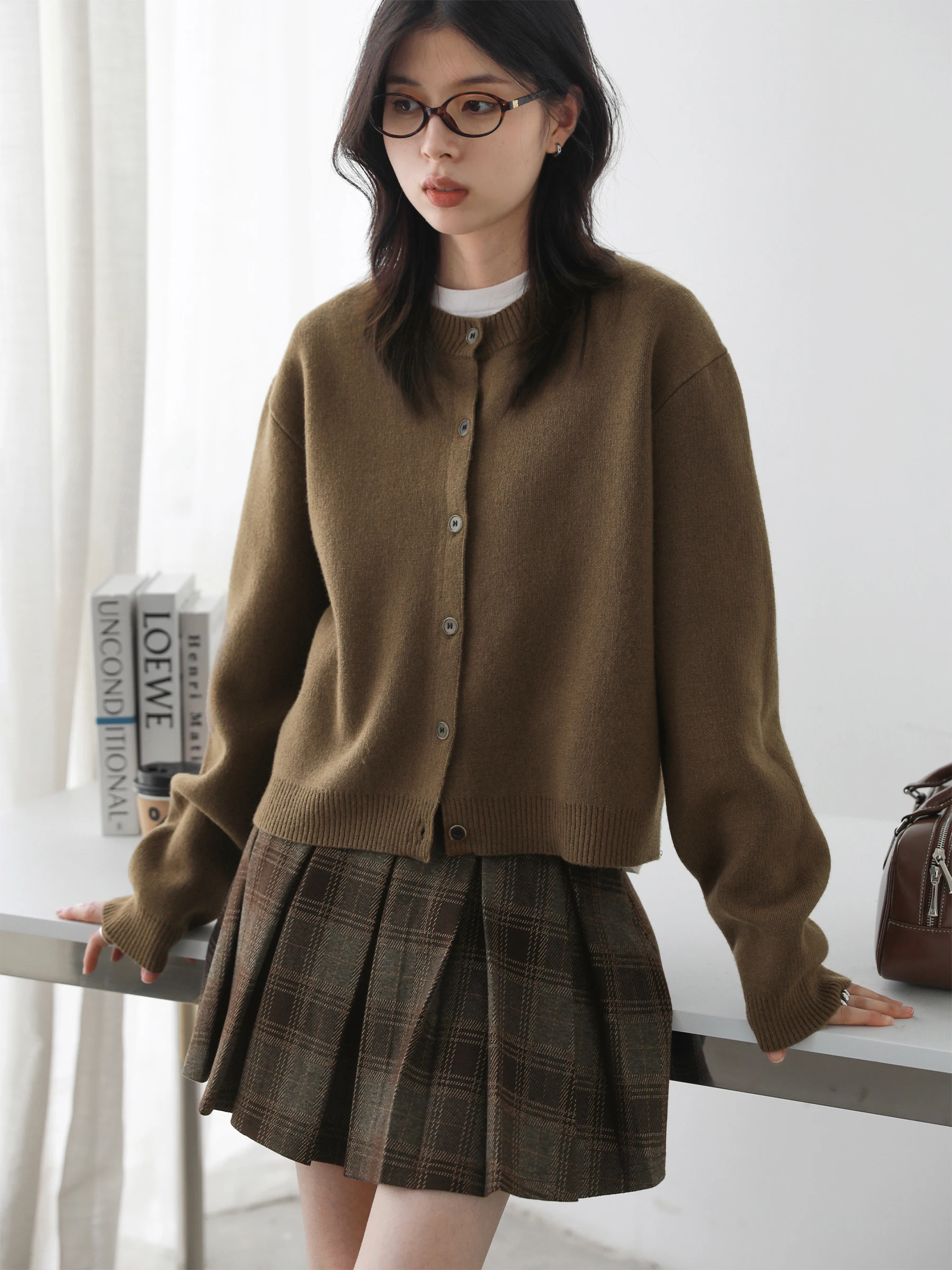 

CHIC VEN Winter New Loose ort round Ne Knitted Woolen Open Cardigan Sweater Soft Skin-friendly Outerwear for Women