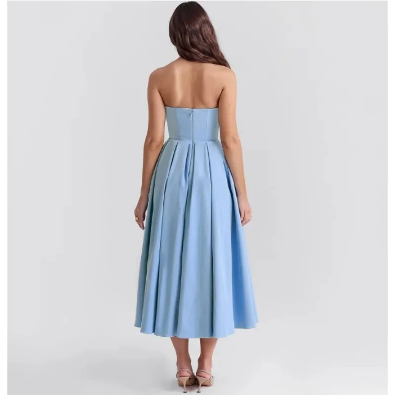 Zomer Nieuw in Elegante Strapless Flare Jurk Wit Sexy Corset Jurk Nacht Feestjurken Dames