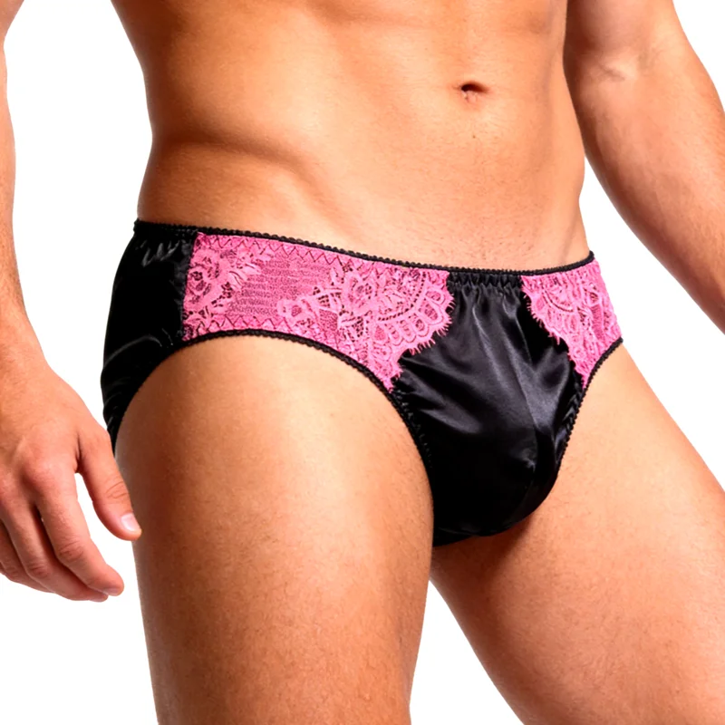 

lace shiny gay underwear Men's Sexy Briefs Comfortable Healthy Elastic Soft Pouch mid Waist Pure Underwear Men's