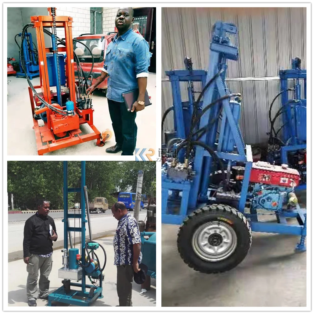 Perforatrice per pozzi per tubi per Borehol 150m attrezzatura per perforatrici per pozzi d'acqua motore Diesel da 22 cavalli