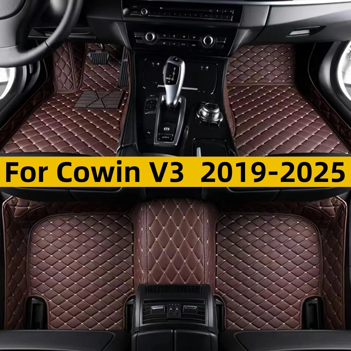 Custom Leather Car Floor Mat For Cowin V3 2019 2020 2021 2022 2023 2024 2025 Waterproof Wear‑Resistant Auto Floor Carpets