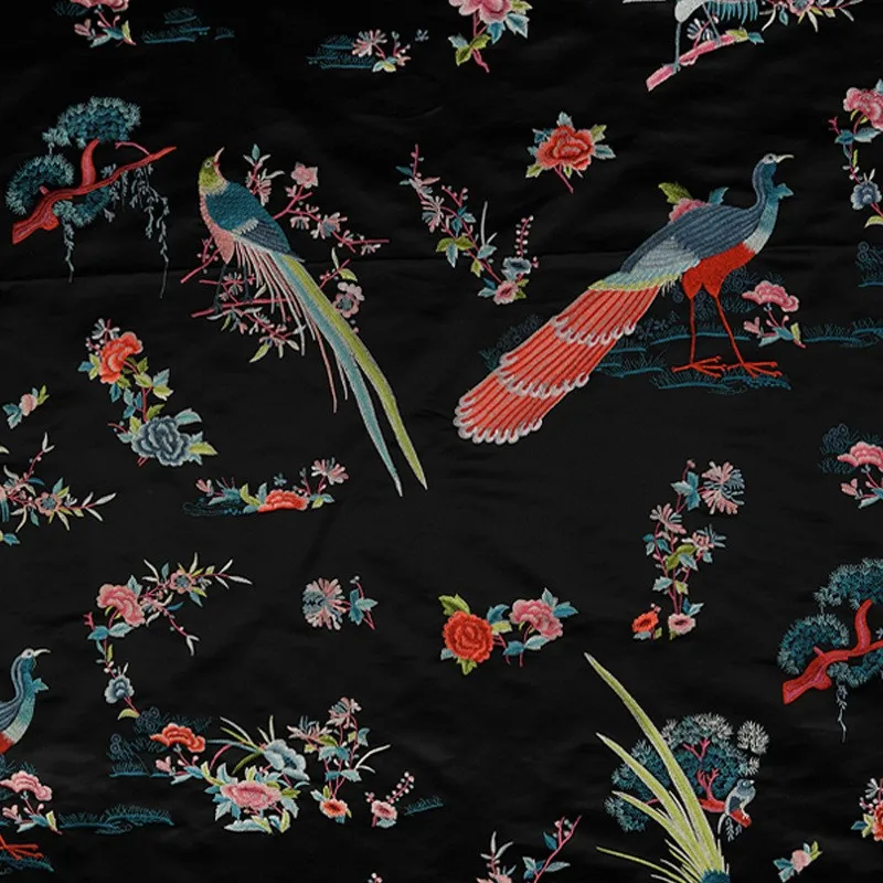 Embroidered brocade jacquard fabric silk peacock pattern Chinese-style clothing and cheongsam