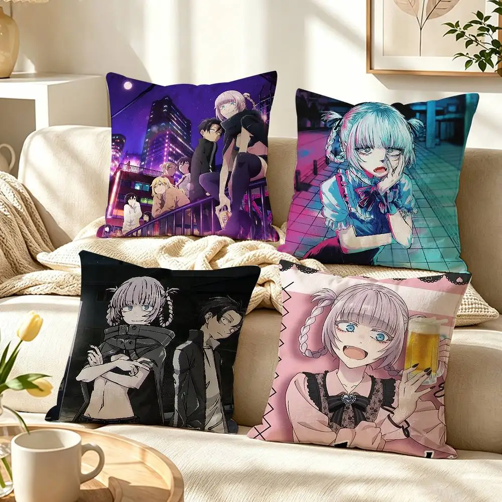Call of the Night Y-Yofukashi No Uta  Pillow Case Pattern Printed Pillowcase For Living Room Sofa Cushion Cover