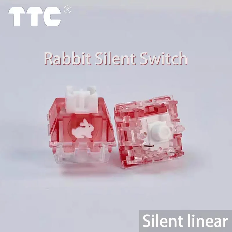 TTC أرنب مفتاح صامت RGB الوردي 5 دبوس 42 جرام مخصص ألعاب الزناد السريع مفاتيح لوحة المفاتيح الميكانيكية سرعة تزييت رائع