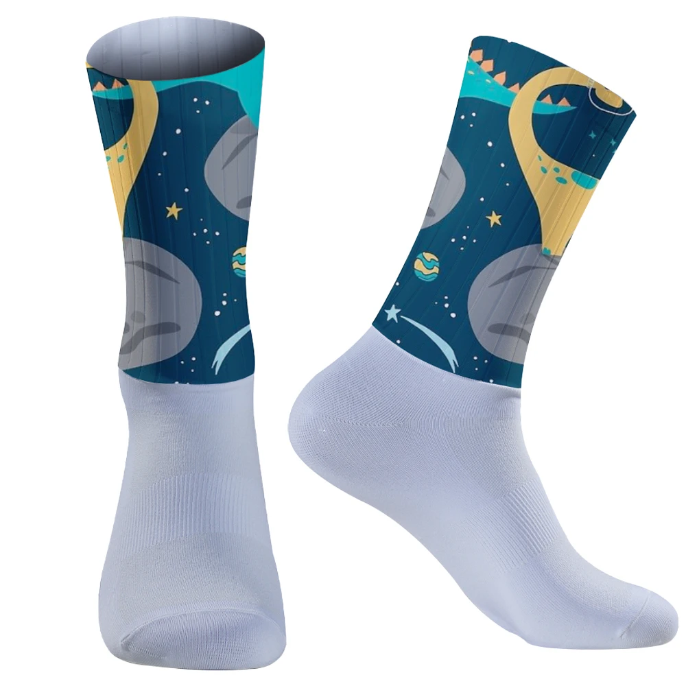 Chaussettes longues imprimées en coton pour hommes, chaussettes de sport décontractées, chaussettes de course et de cyclisme, Hip Hop, sac pastel, Harajuku, mode