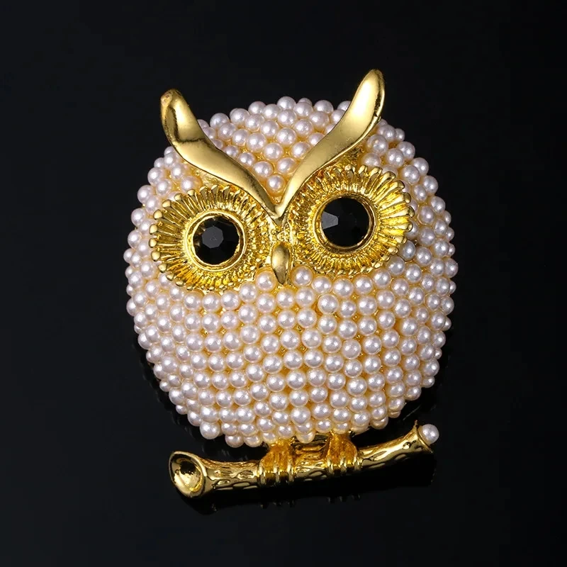 

Cute Bird Pin Owl Brooch Women Corsage Suit Coat Neckline Fashion All-Match Exquisite Clothes Accessories Pearl Jewelry Gift 128