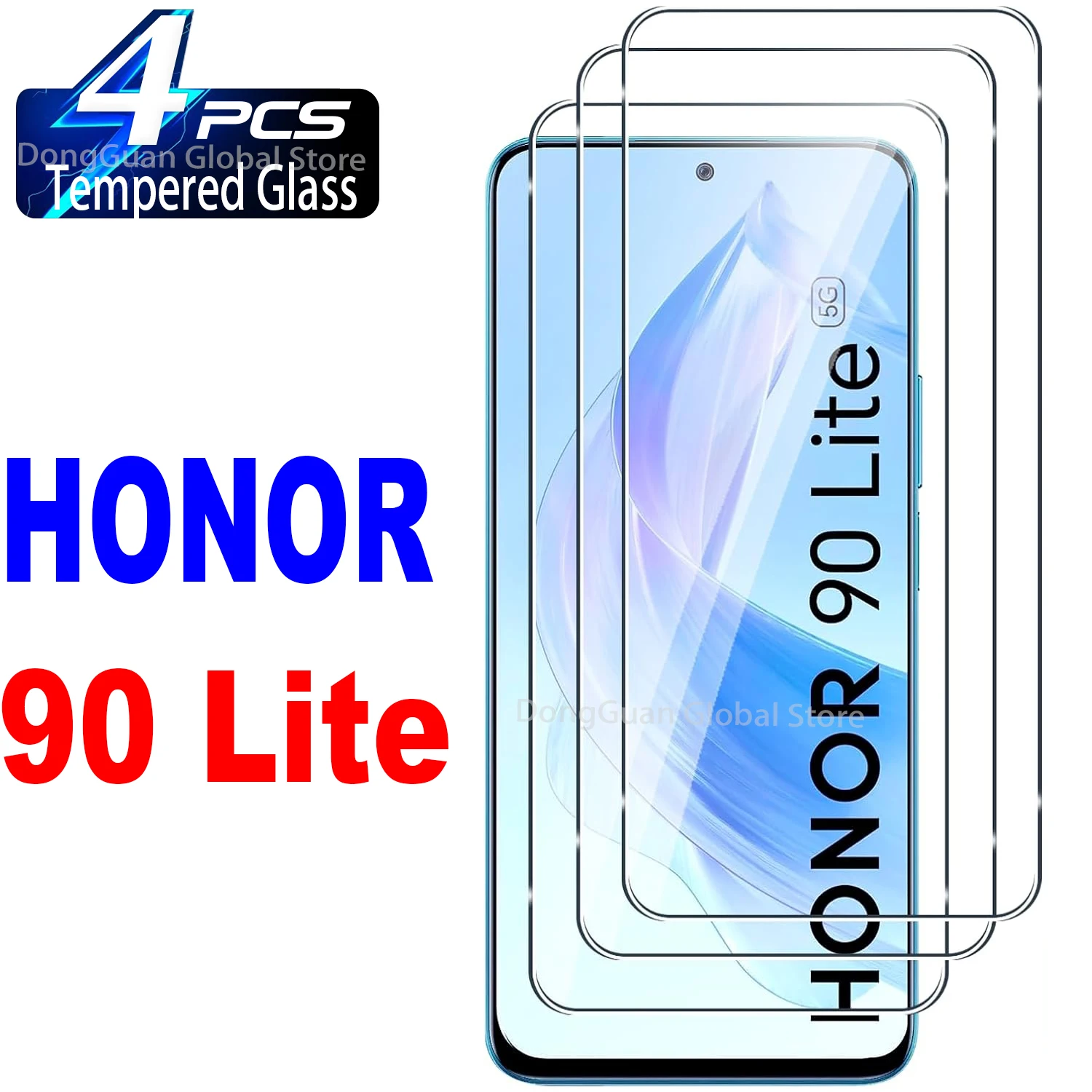 

1/4Pcs Tempered Glass For HONOR 90 Lite 90Lite Screen Protector Glass Film