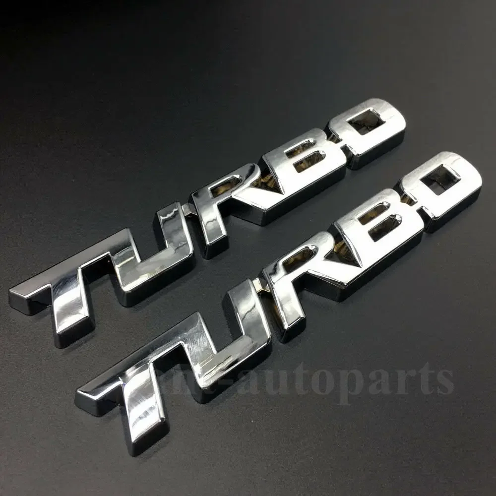 

2pcs Metal Chrome Turbo Emblem Rear Trunk Tailgate Decal Sticker Badges Emblems