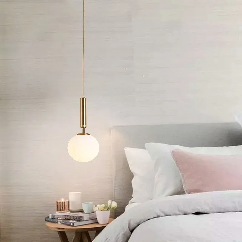 Moderne Nordic Luxe Led Opknoping Zwart Goud Hanglamp Glas Voor Eetkamer Bed Slaapkamer Home Decor Verlichting Indoor