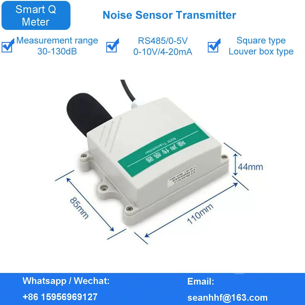 Sensor de Ruído Transmissor Nnoise Detecção de Som Monitoramento Decibel Meter Rs485 Analógico 420ma 05v 010v Saída