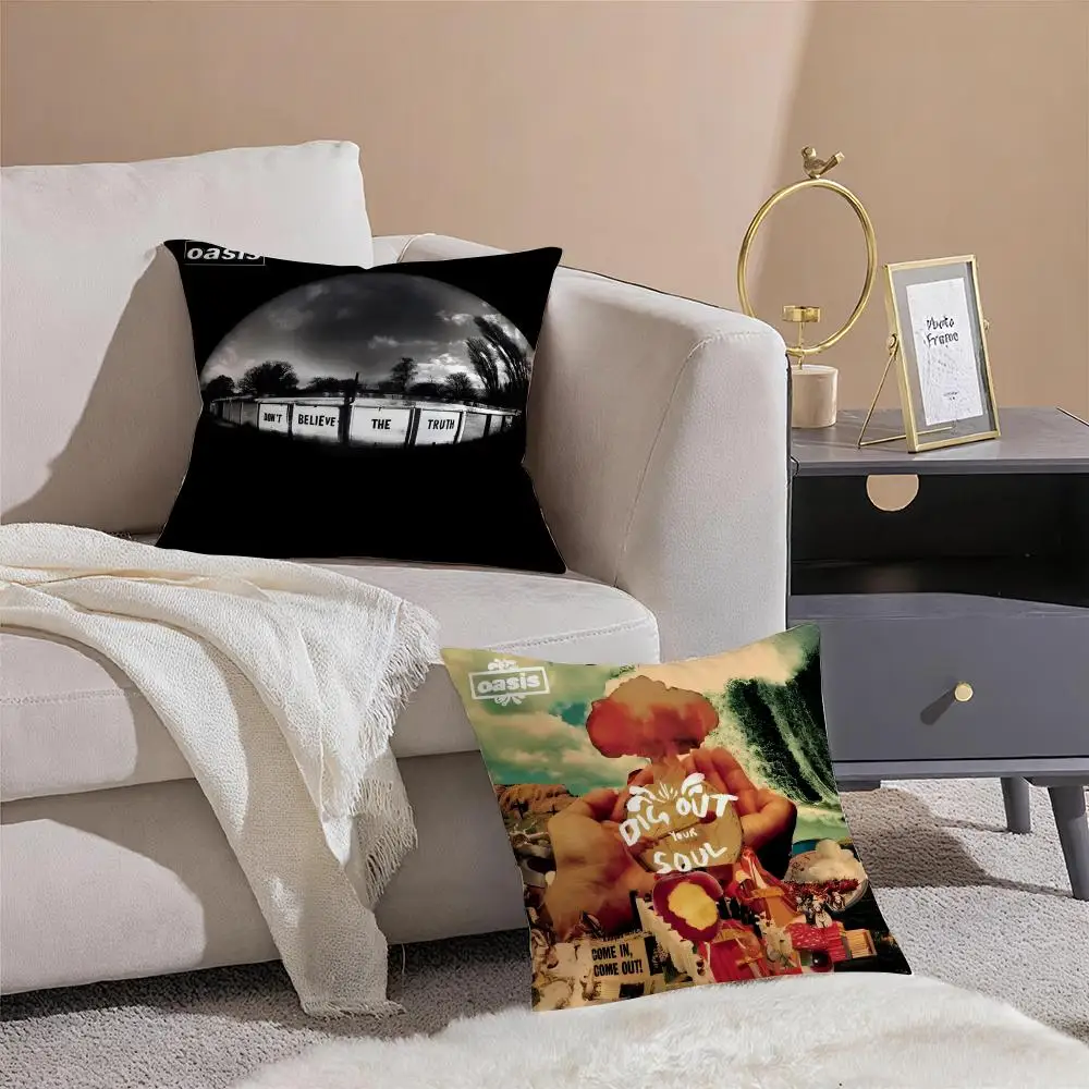Hot O-Oasis band Cushion Cover Throw Pillow Cover Hidden Button Durable Polyester Chair Cushion