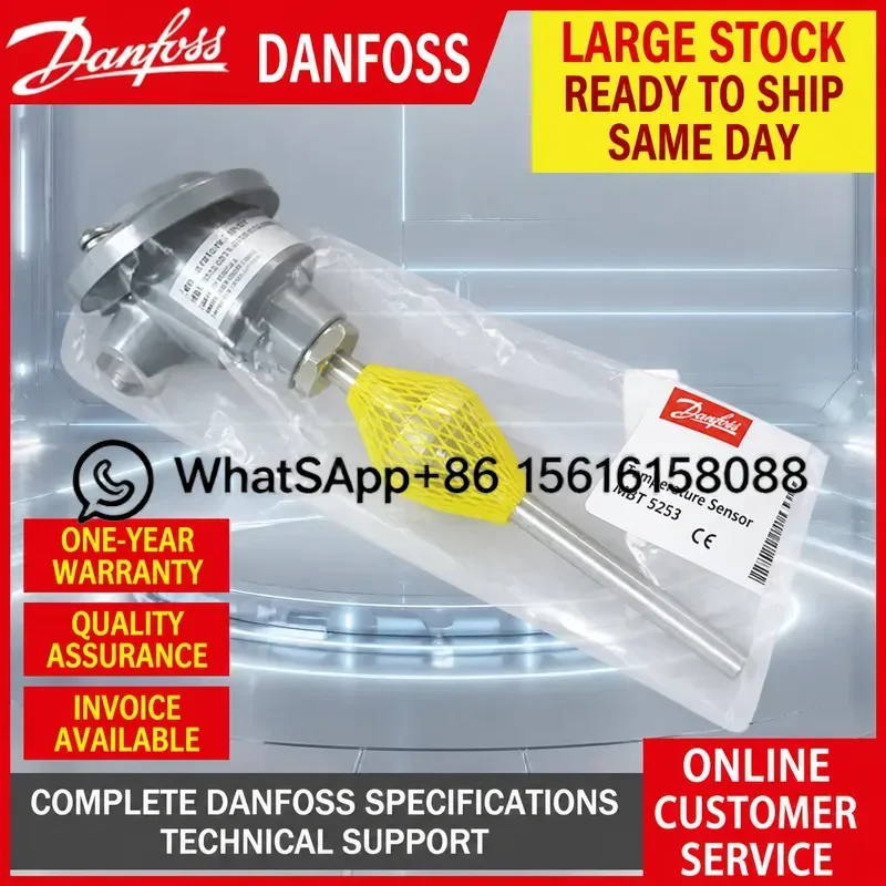 Danfoss MBT5252 Temperature Sensor 084Z6168 3137 6263 3029 2361 Industrial PT100 Probe for HVAC Refrigeration Automation