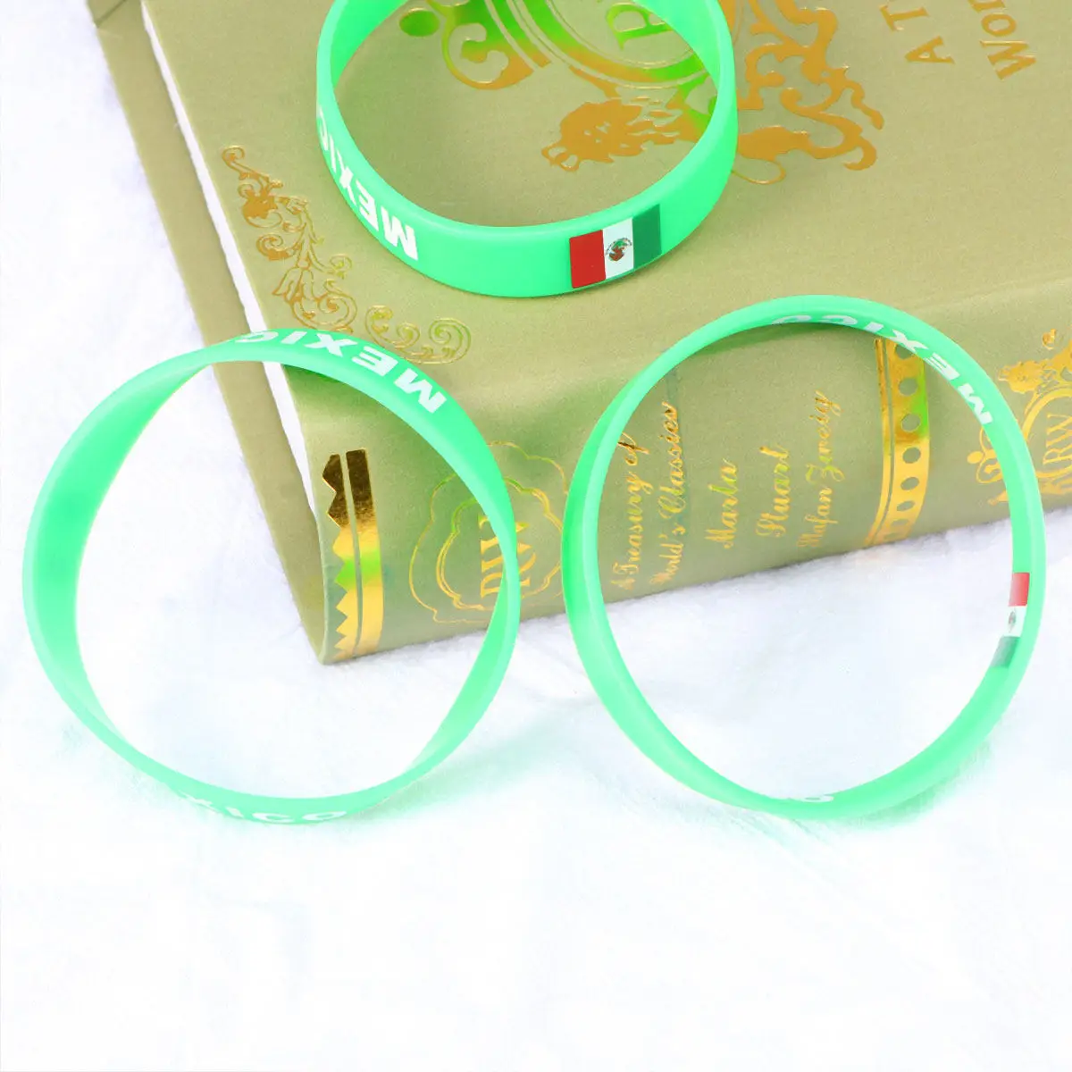 5Pcs Environmental Silicone Wristbands Country Flag Printed Bracelets Soft Comfortable for Sports Football Game Competitive