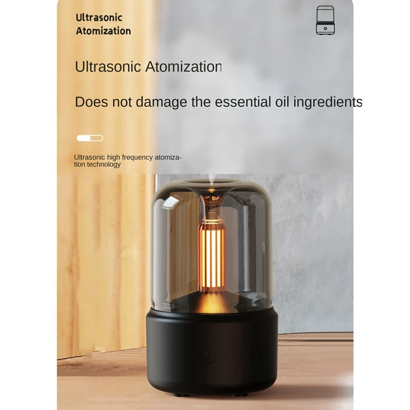 Humidificateur portable de purification d'air, 120ml, simulé ci-après, lumière, branché pour une utilisation dans la chambre à coucher et la maison