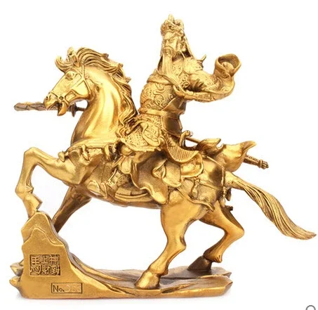 

Медная статуя лошади Wu Guan Yu Guan украшения богатство счастливая статуя Будды Guan Erye Broadsword