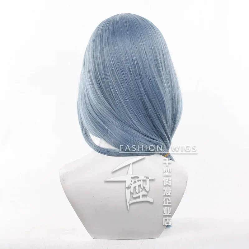 Anime BanG Dream! Peruka Cosplay Krótka Głęboko Szaro-Niebieska na Halloween, Imprezę, do Odgrywania Ról + Darmowy Czepek,5;d'2.y;8'