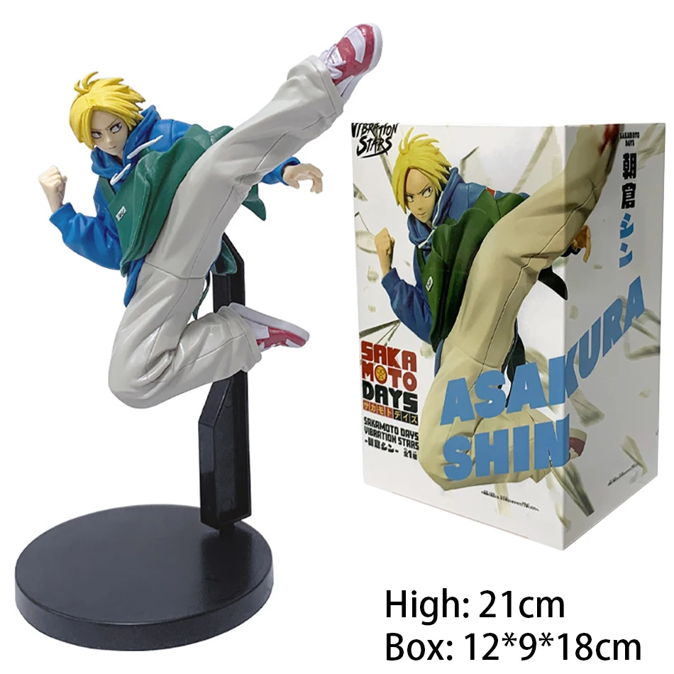 21cm 애니메이션 사카모토 데이즈 피규어 장난감 타로 사카모토 신 아사쿠라 액션 피규어 인형 PVC 모델 컬렉션 장식품 장난감 선물 핫