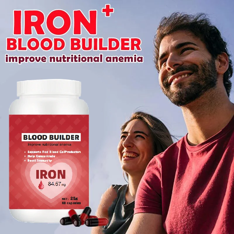 Natural Blood Builder Iron Supplement and Support for Healthy Rbc & Oxygen Levels and Red Blood Cells Production