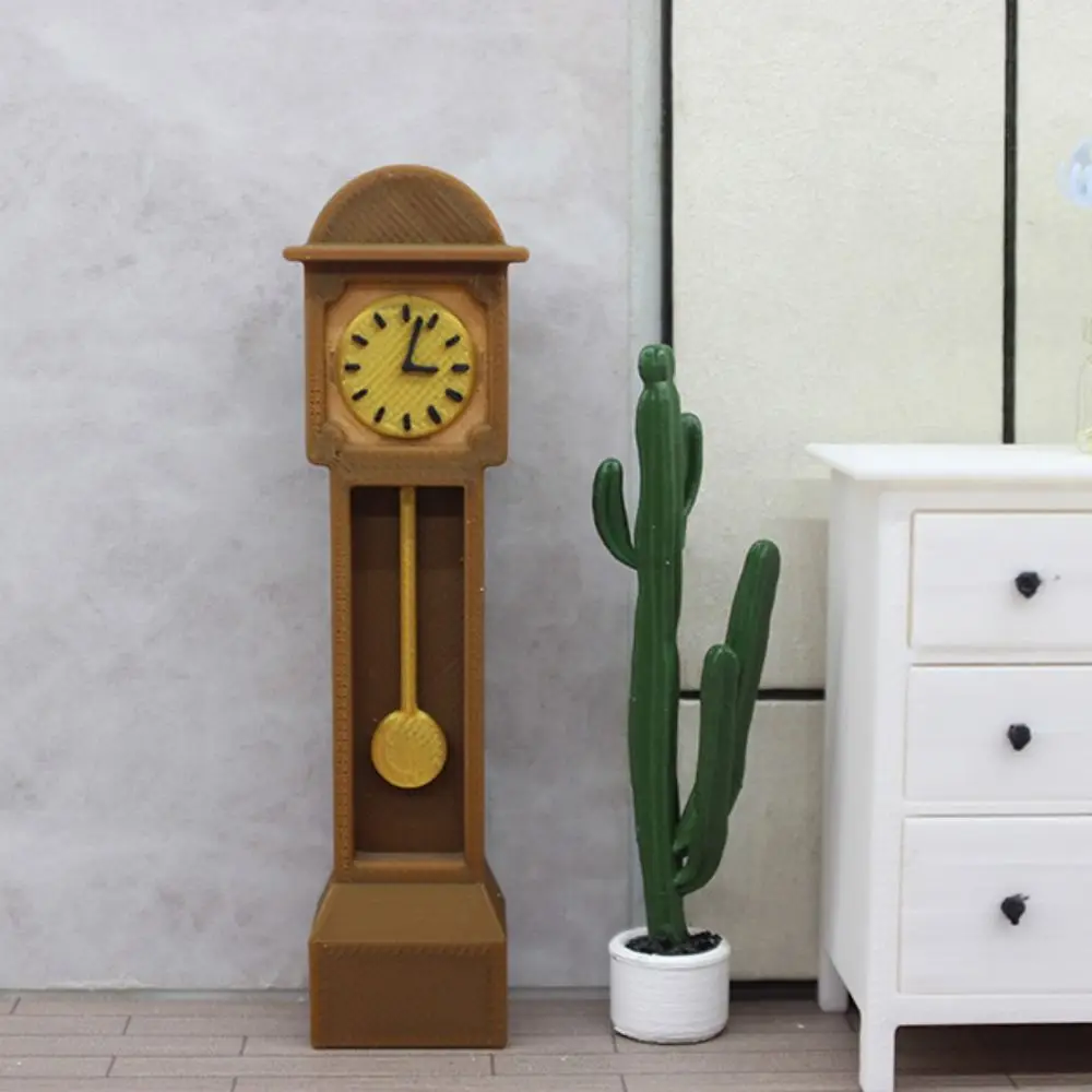 Pla casa de boneca relógio de chão móveis para casa de bonecas decoração vintage relógio de pé modelo mini relógio de chão em miniatura modelo vitrine