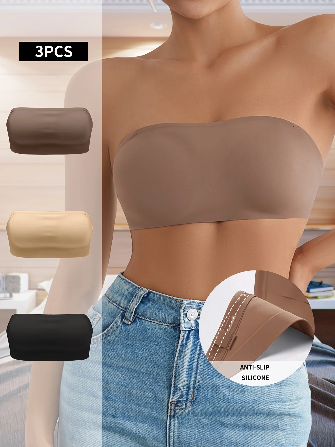 1 unid/3 unids/pack nuevo diseño extraíble acolchado suave seda de hielo sin rastro mujeres sin aros sujetador sin costuras para mujeres sujetador sin tirantes