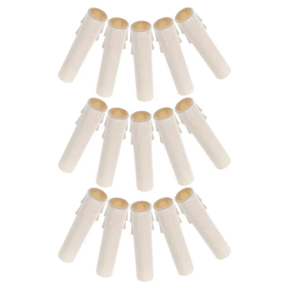 15 قطعة أنبوب البلاستيك الثريا يغطي طويل القامة غطاء المقبس ل بالتنقيط الشموع استبدال الشمعدانات لمبة قاعدة الزخرفية