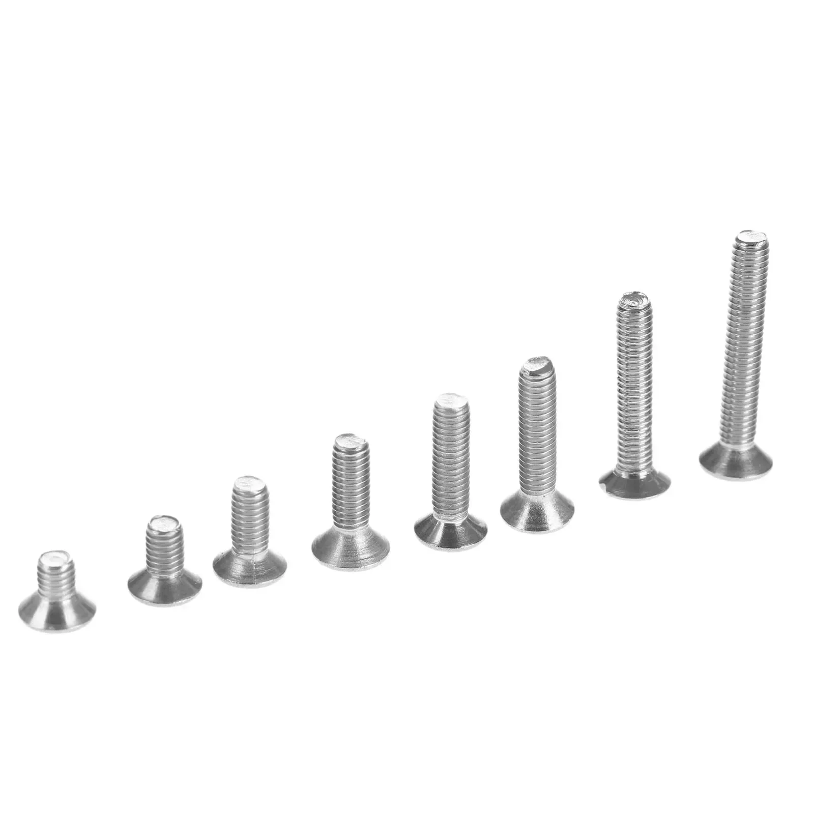 Tornillos de acero inoxidable M3 100, tornillo de cabeza plana Hexagonal de UDS, M3 x 5mm/6mm/8mm/10mm/12mm/14mm/16mm/20mm, 304 tornillos avellanados