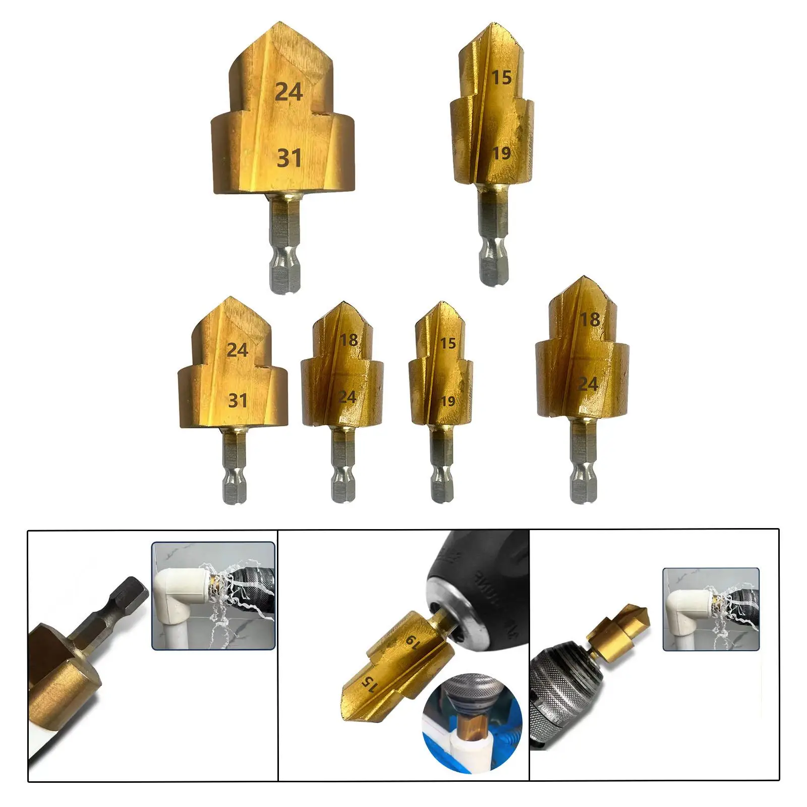 Ppr Lifting Stepped Drill Bit Sturdy Practical Accessories Easy to Install for Water Pipe Repair Multifunctional Plumbing Toos